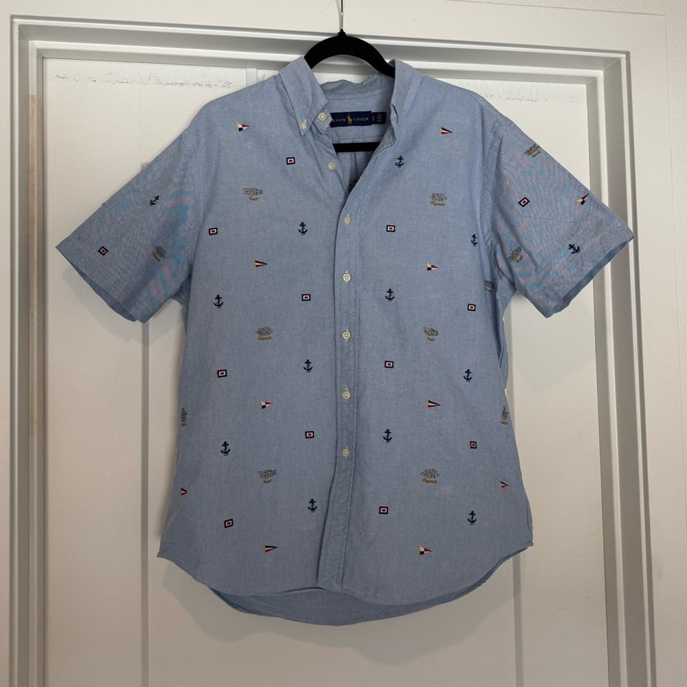 Vintage Ralph Lauren Nautical Embroidered Collared Shirt